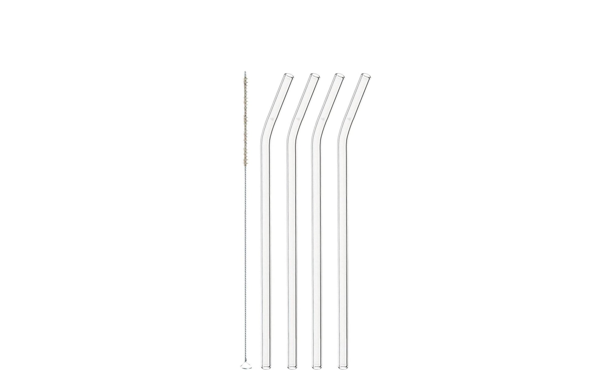 Leonardo Trinkhalme Ciao – Glas, 23 cm, 4 Stk., inkl. Bürste
