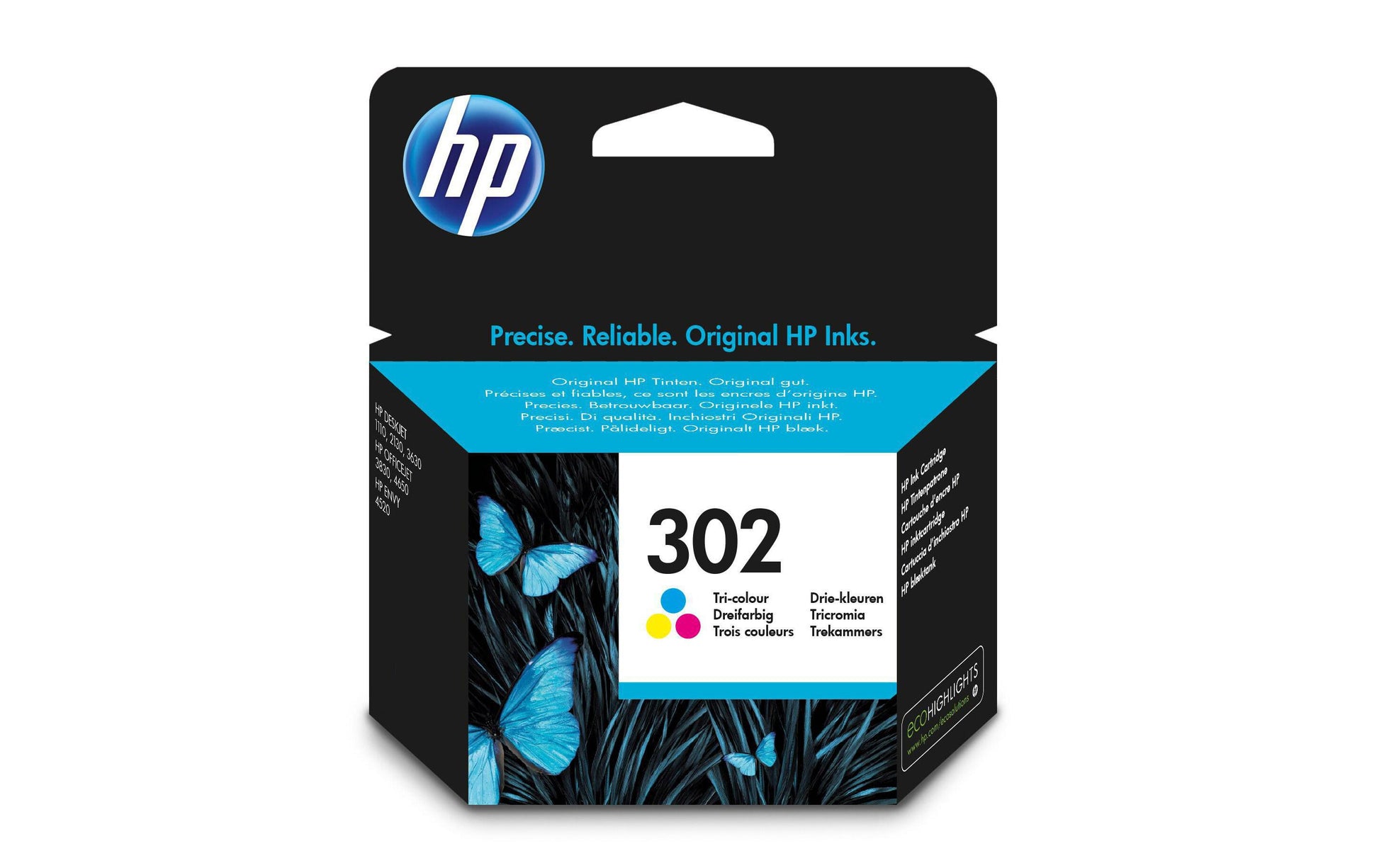 HP Tintenpatronen-Multipack 302 (F6U65AE), CMY, 3er-Pack – für DeskJet 3630, Envy 4520, OfficeJet 3831 und andere