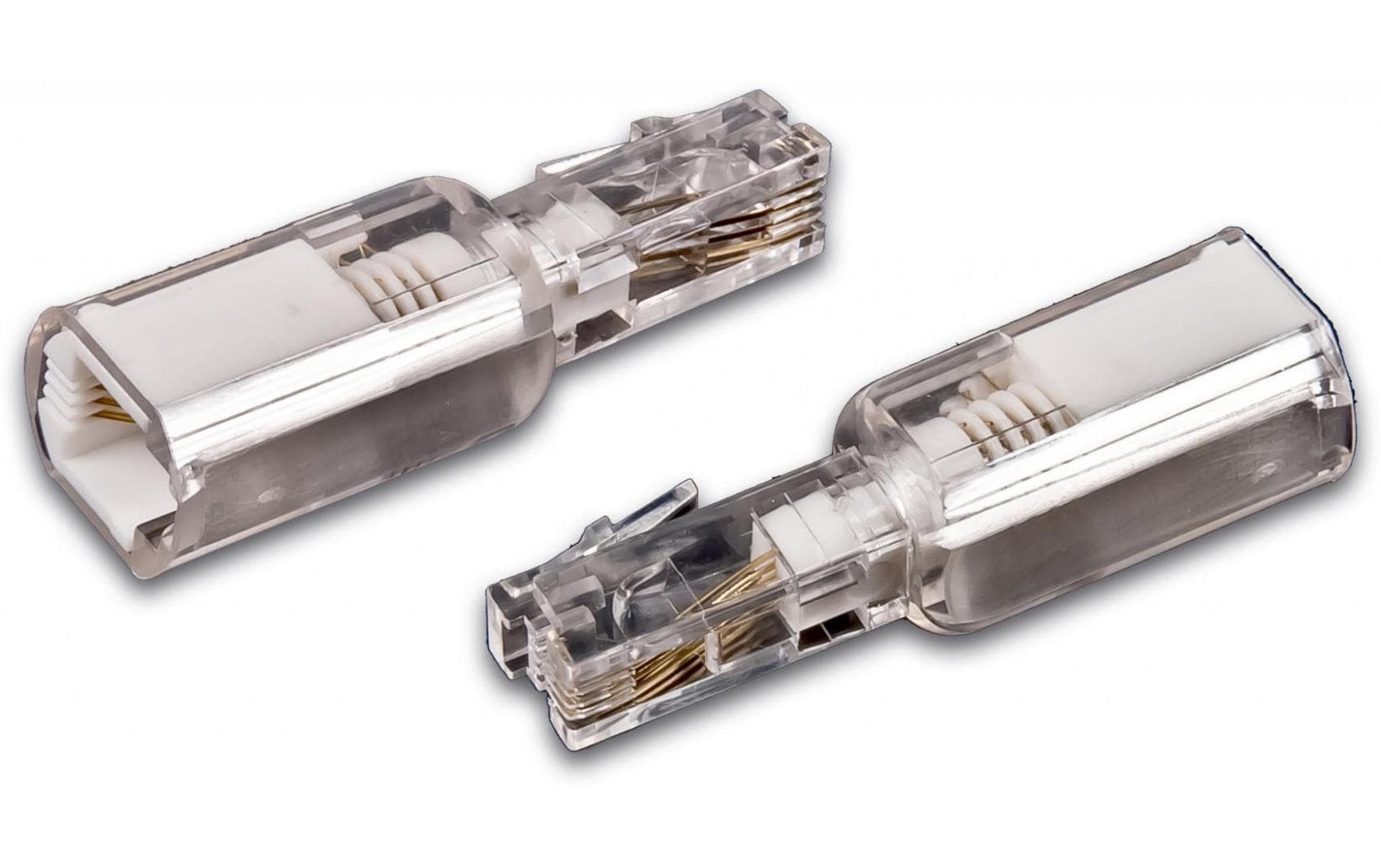 Wirewin Kabeladapter RJ-10 zu RJ-10 – für Telefonhörer – Transparent