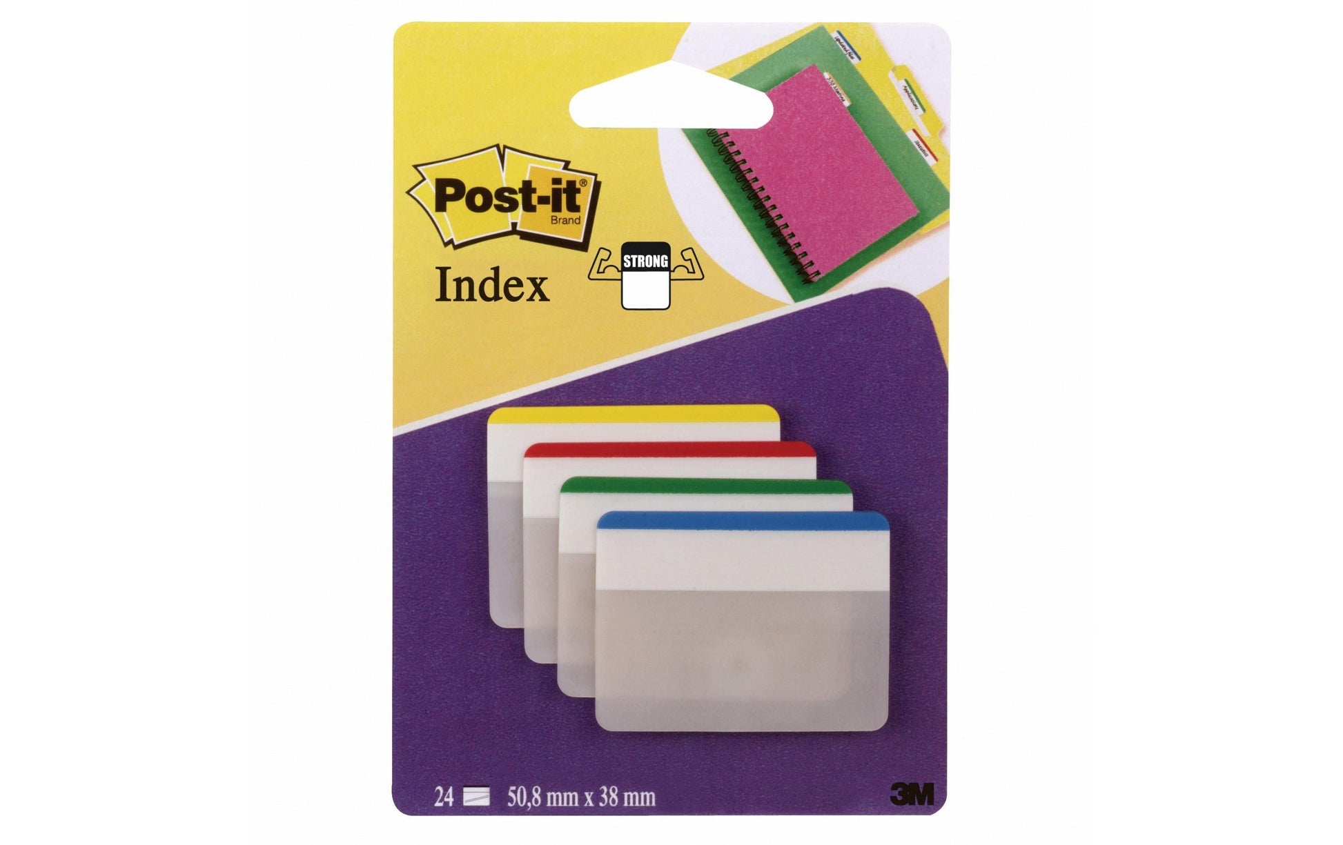 Post-it Indexstreifen Strong – 50,8×38 mm – sortiert, 4×6 Stück