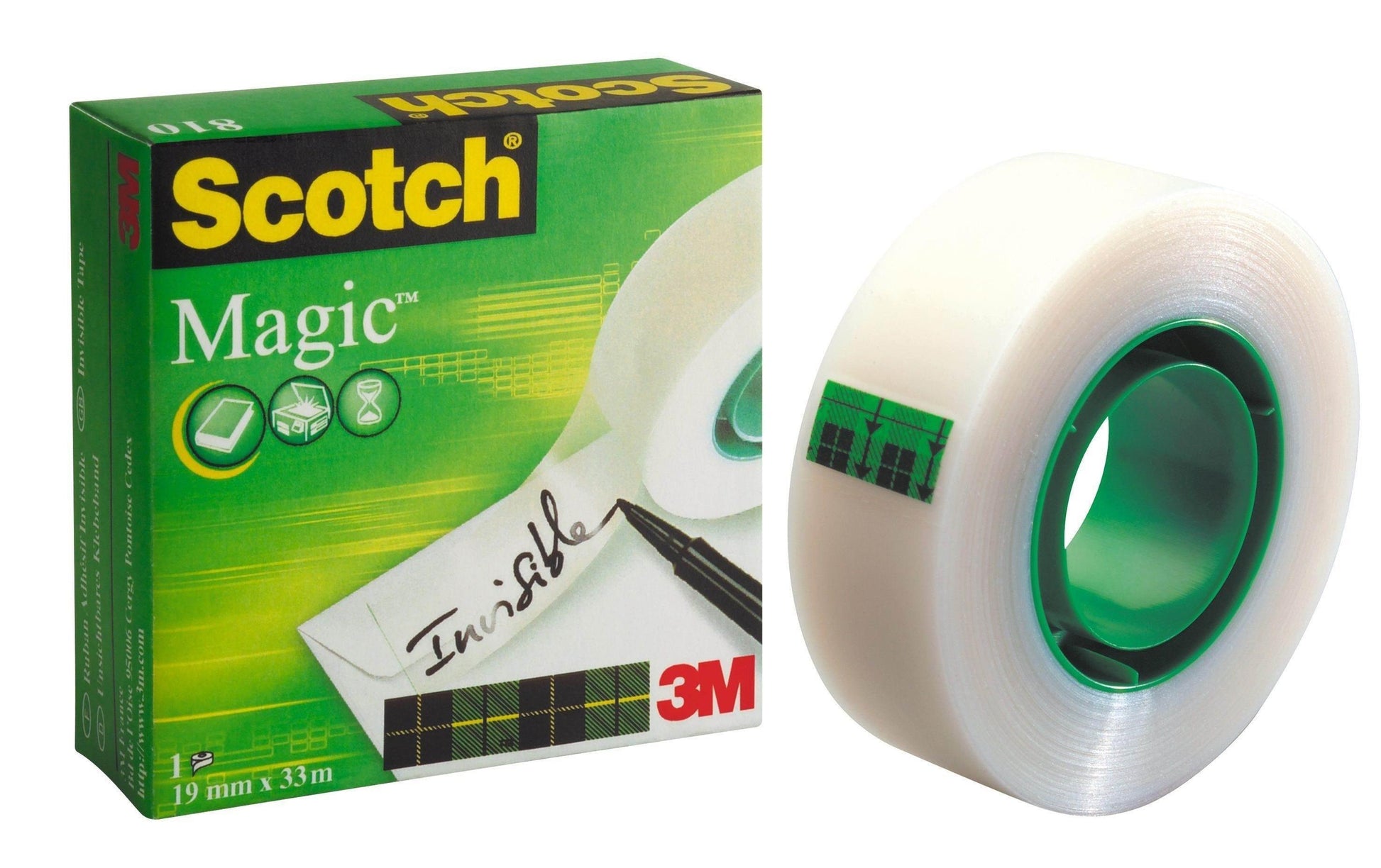 Scotch Büro-Klebeband Magic 810 – matt, beschriftbar, 19 mm × 33 m, transparent