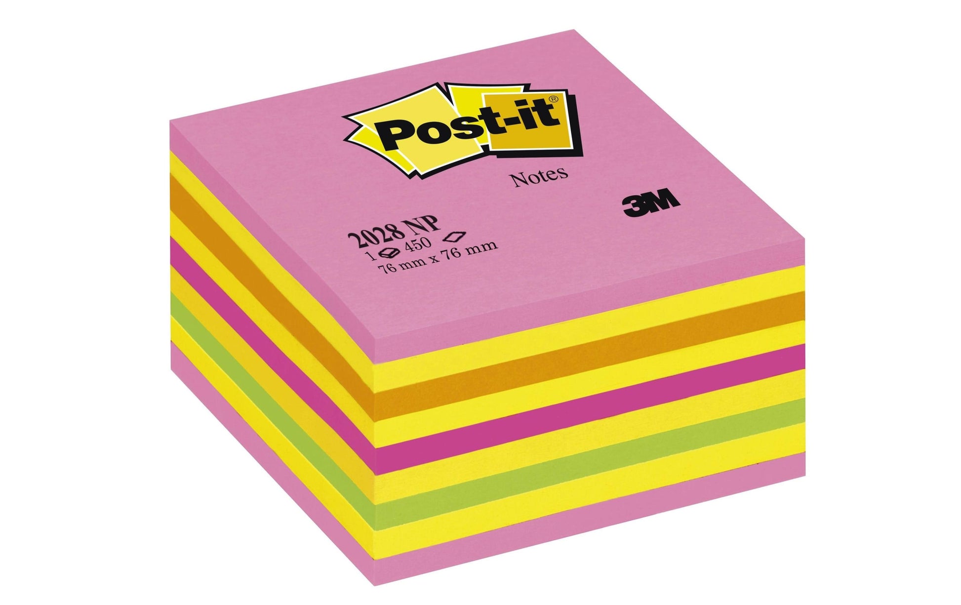 Post-it Haftnotizen – 76×76 mm – Mehrfarbig, 450 Blatt, PEFC