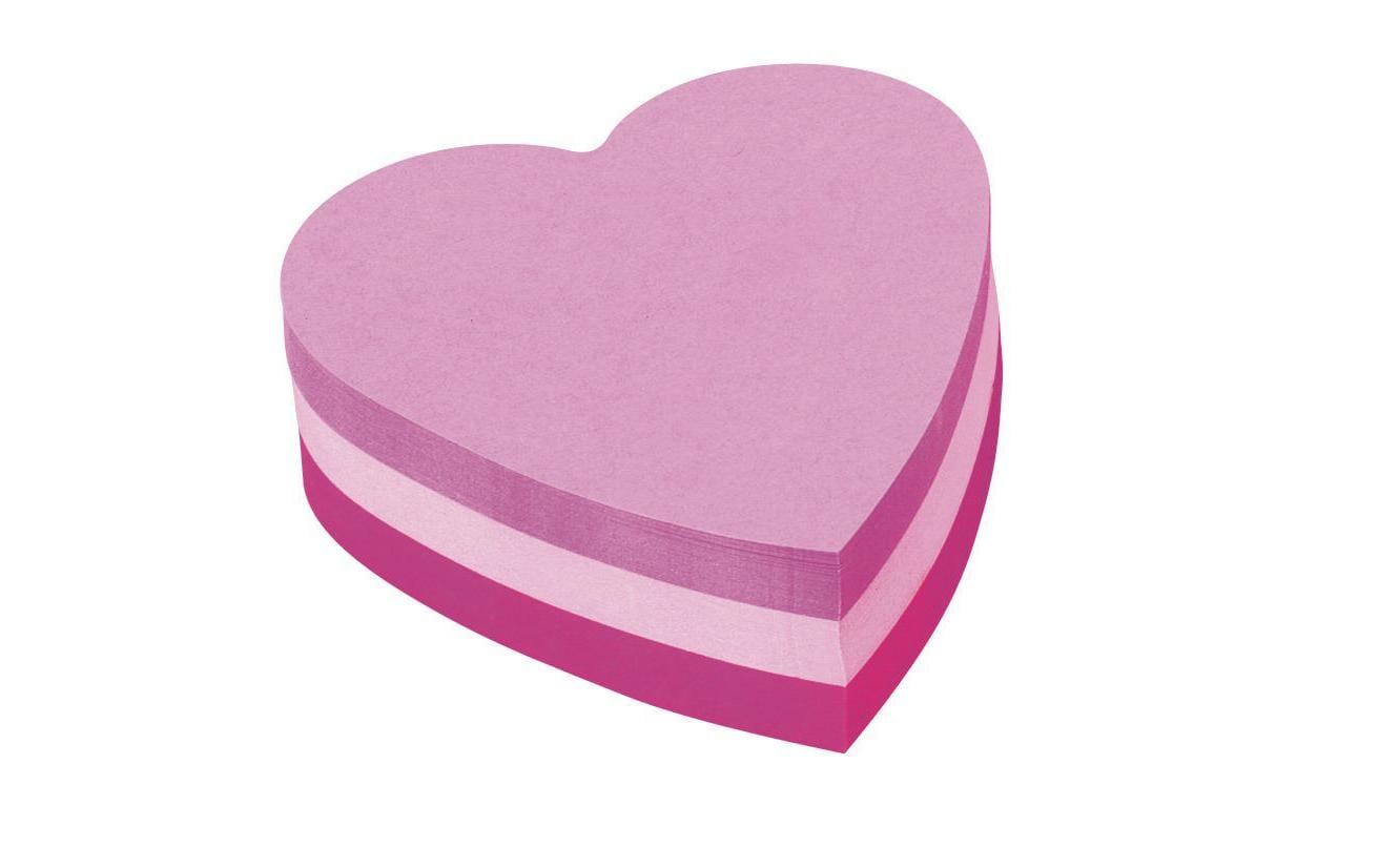 Post-it Haftnotizen – 70×70 mm – Herz, sortiert, 3×75 Blatt, PEFC