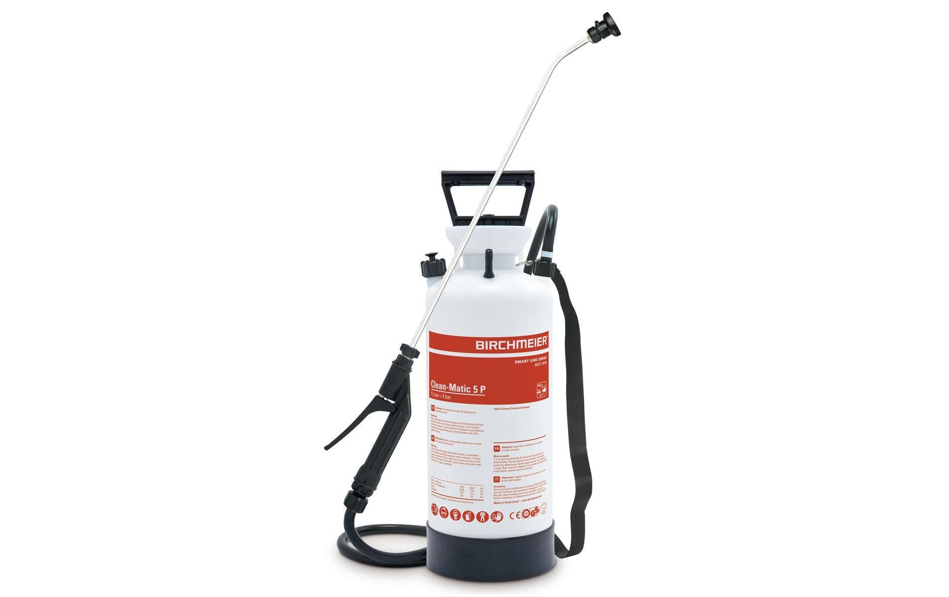 Birchmeier Drucksprüher Clean-Matic 5 P – 5 l – schwarz/rot/weiss