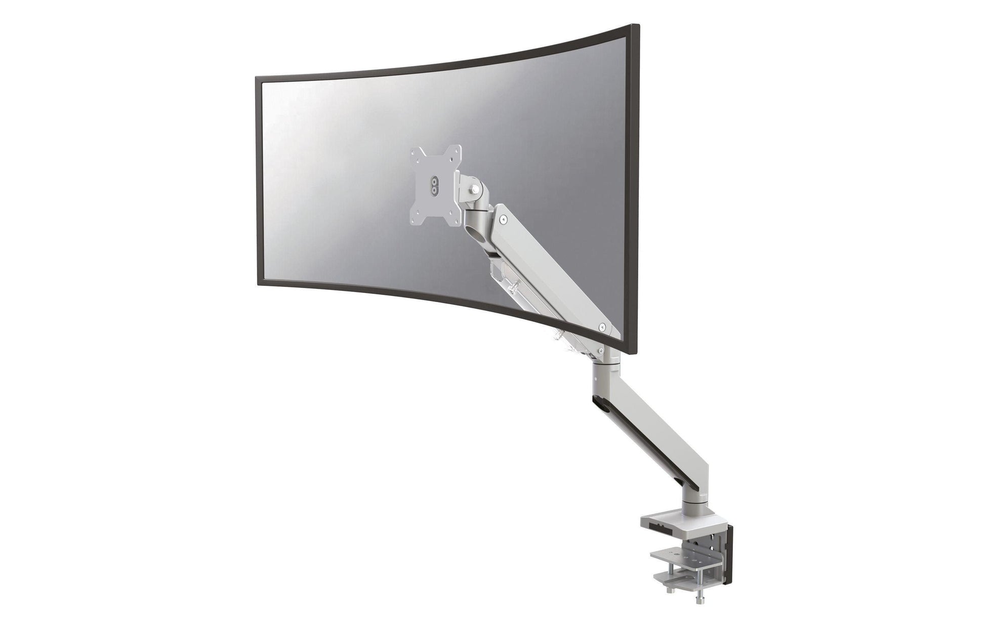 Neomounts NM-D775SILVER – Tischhalterung, Tischklemme, bis 32", VESA 100 × 75 mm, 16 kg, neigbar, Gasfeder-Dämpfung