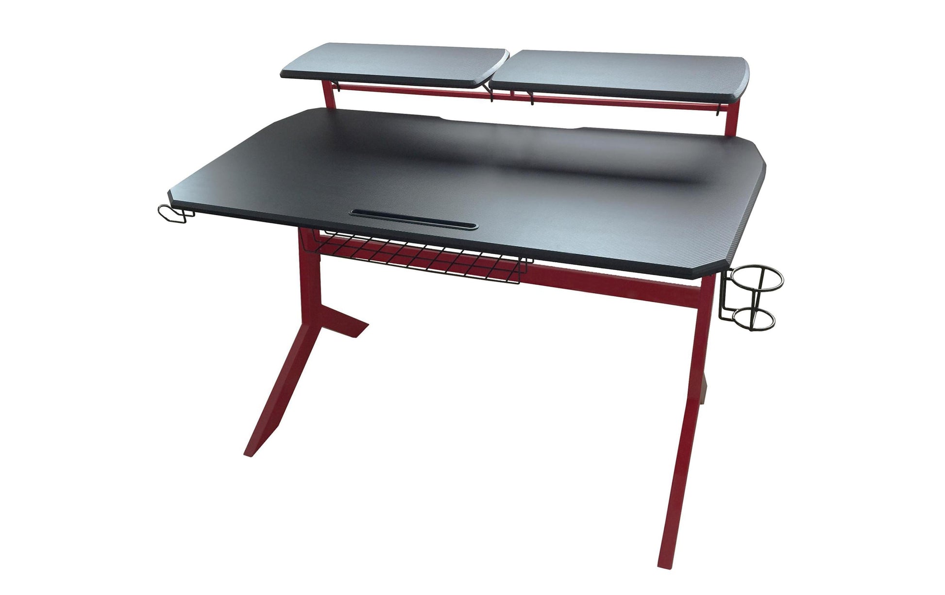 LC-Power LC-GD-1R Gaming-Tisch – 130 × 70 cm, schwarz/rot, Metall