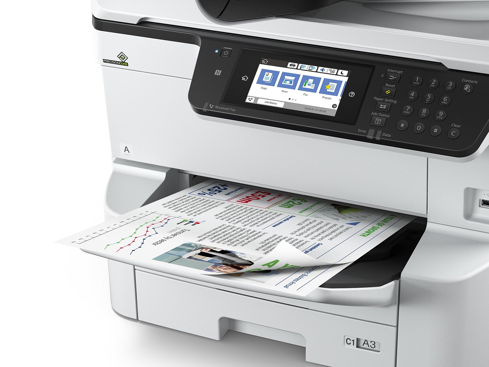 Epson WorkForce Pro WF-C8690D3TWFC – Farbiges Tintenstrahl-MFP A3, 3-in-1 – USB/LAN/WLAN – 24 ppm S/W