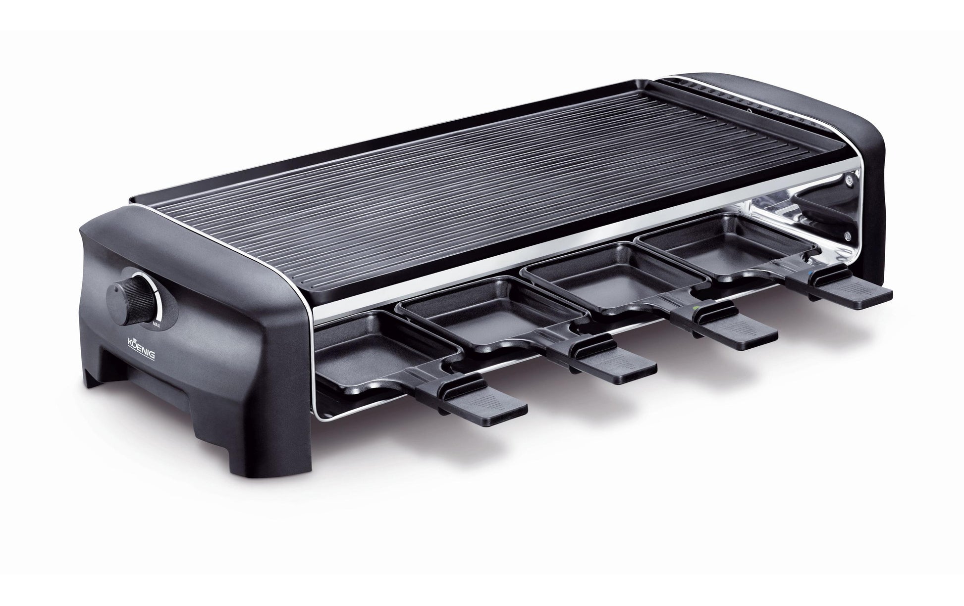 Koenig Raclette-Grill B02224 – 8 Personen, Hot Stone, spülmaschinenfest, 1300 W – schwarz