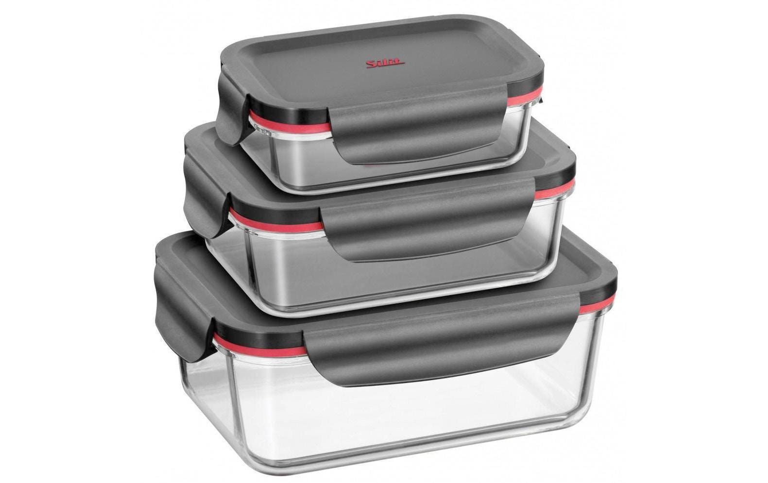 Silit Vorratsbehälter-Set – eckig – Glas – transparent – 3-teilig