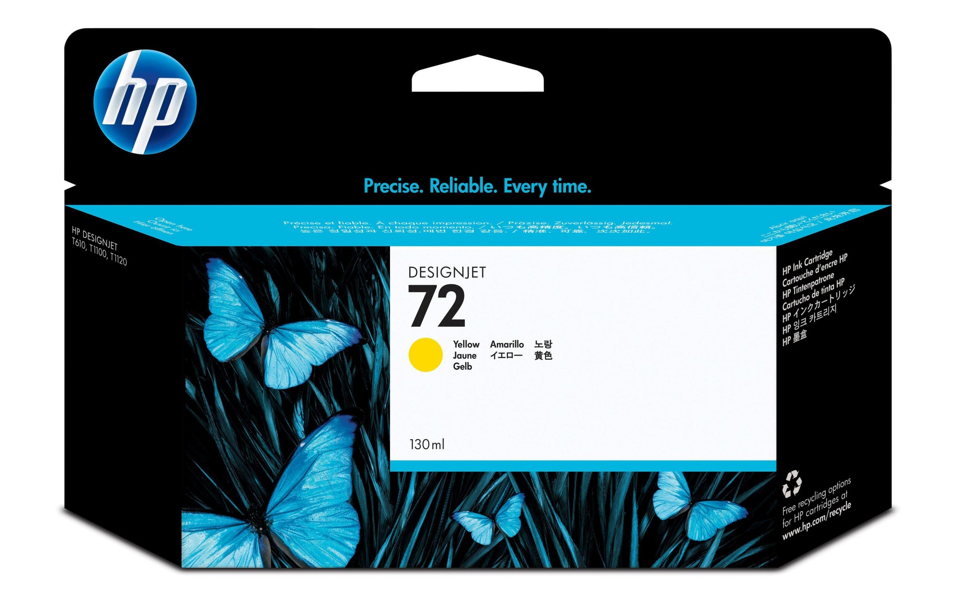 HP Tintenpatrone 72, Gelb – für Inkjetdrucker/Multifunktionsgeräte