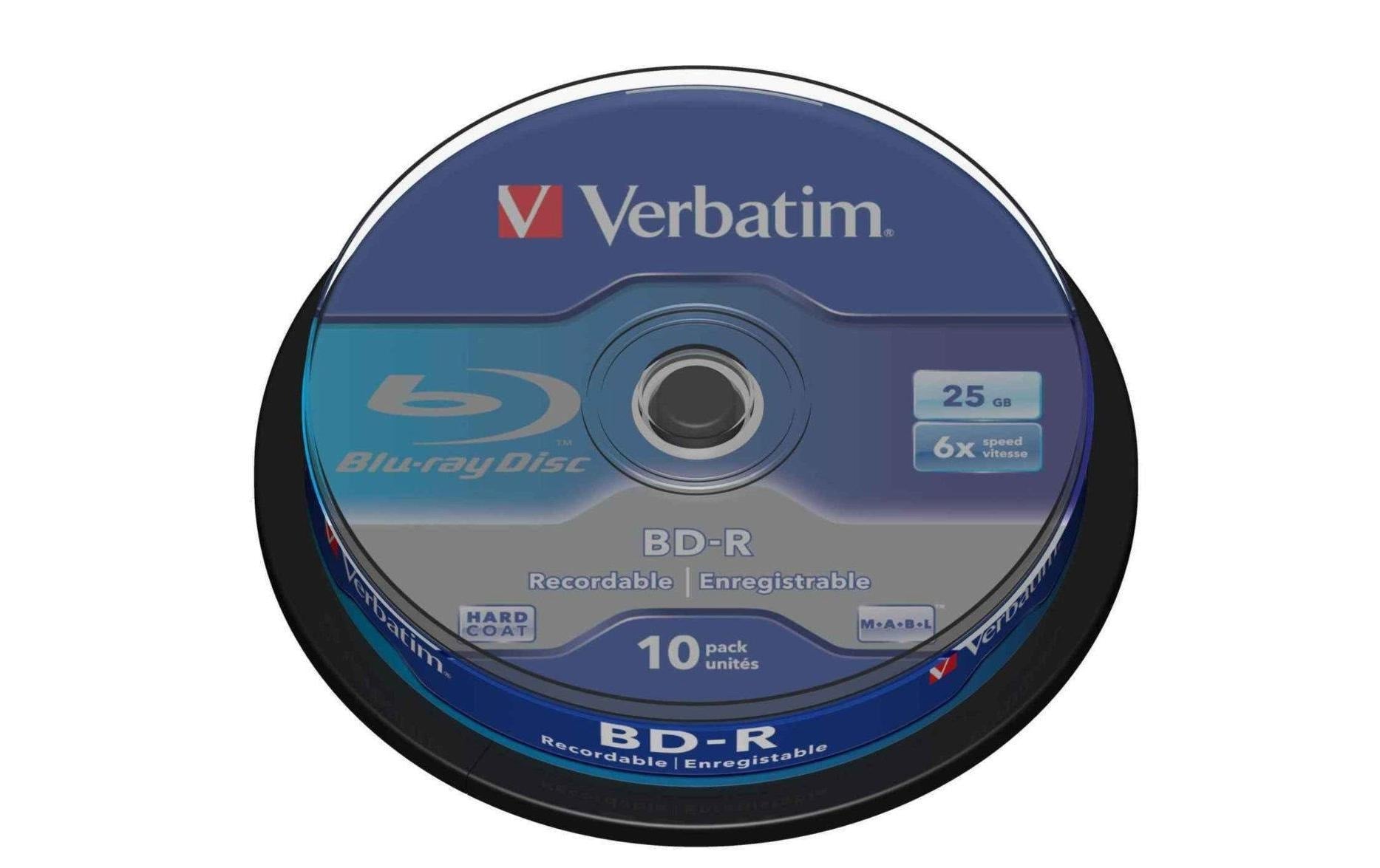 Verbatim BD-R 25 GB – 6×, bedruckbar, 10er Spindel