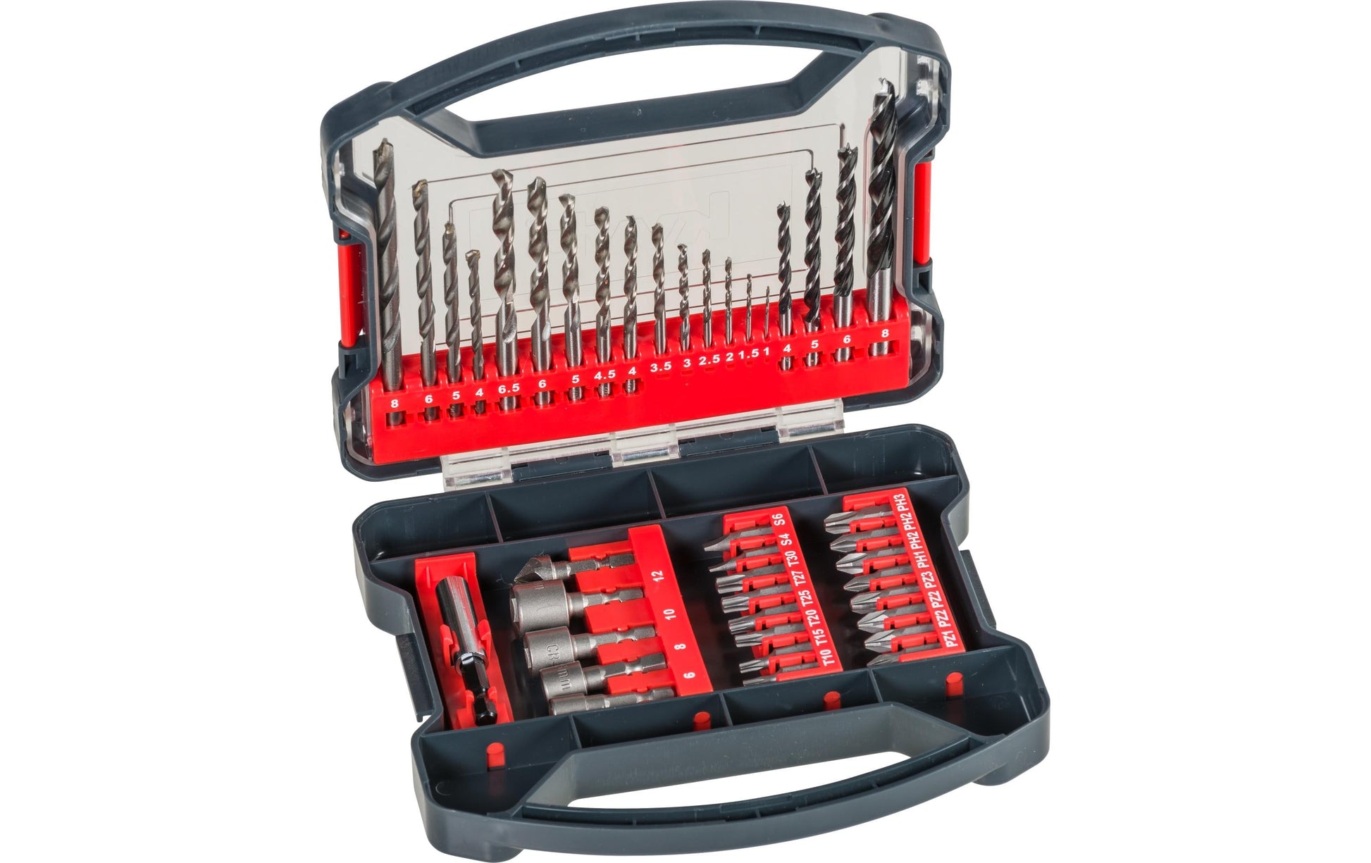 kwb Bohr- & Bit-Set 4 mm Stahl 1/4" – für Holz – 41-tlg. – magnetisch