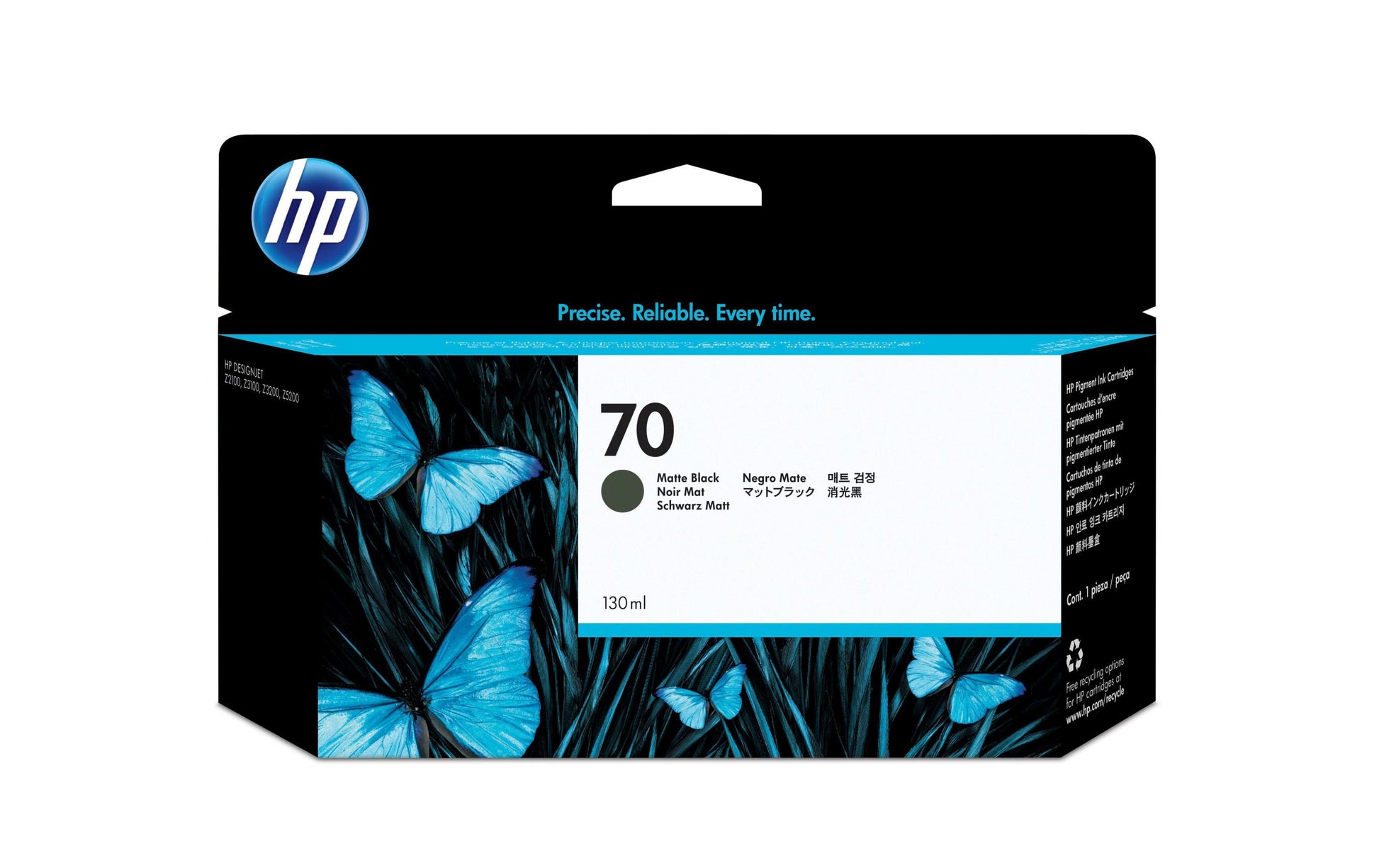 HP Tintenpatrone 70, Schwarz, 130 ml