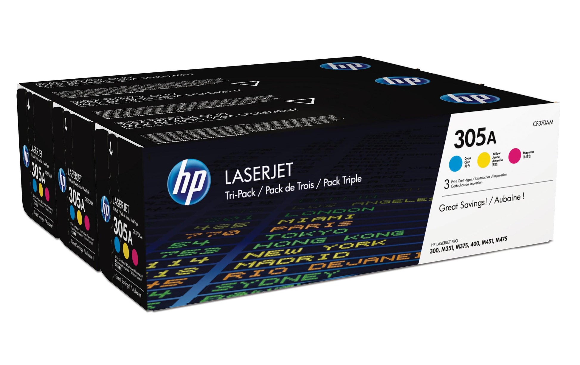 HP Toner-Multipack 305A – C/M/Y, 2600 Seiten