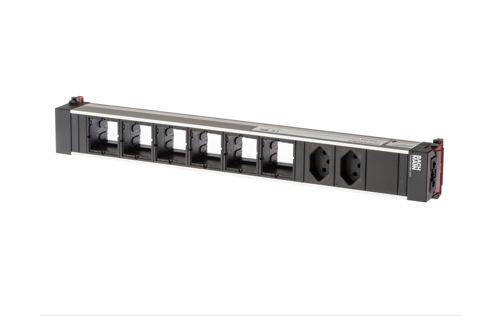 Bachmann Conference Einbausteckdosenleiste (2×T13 + 6×Custom), Einbau, Eingang GST18I3, 0,1 m – Schwarz