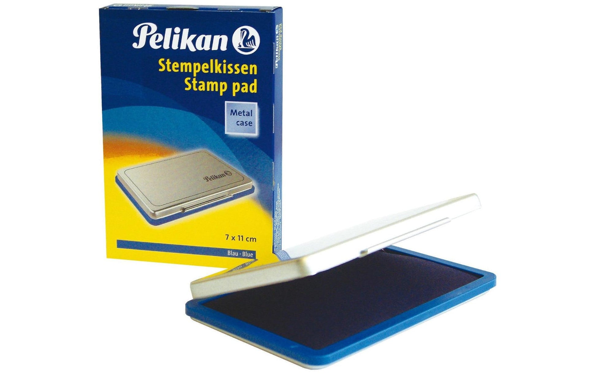 Pelikan Stempelkissen – getränkt, Metall, 110 × 70 mm, Blau