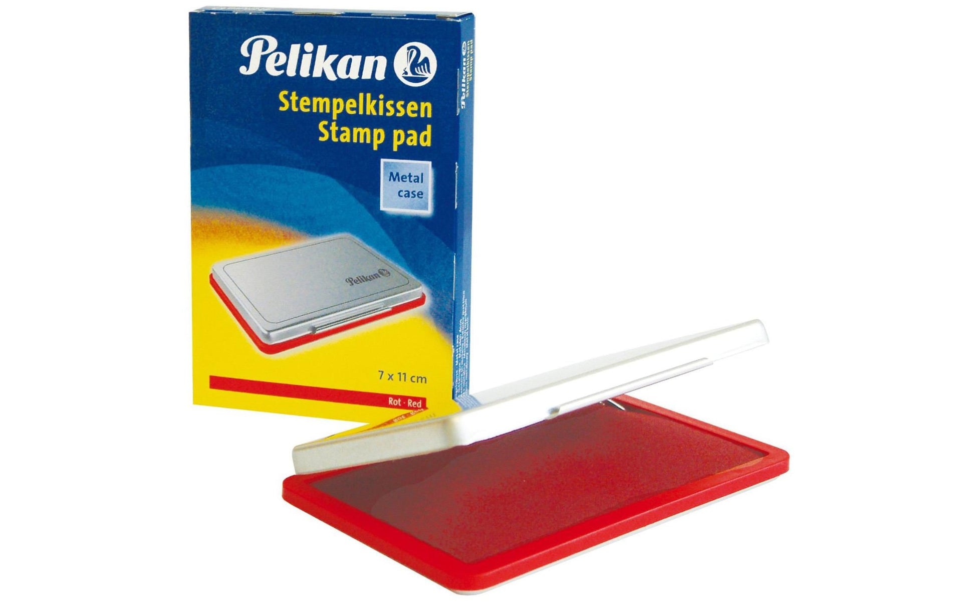 Pelikan Stempelkissen – Metall, Rot, getränkt