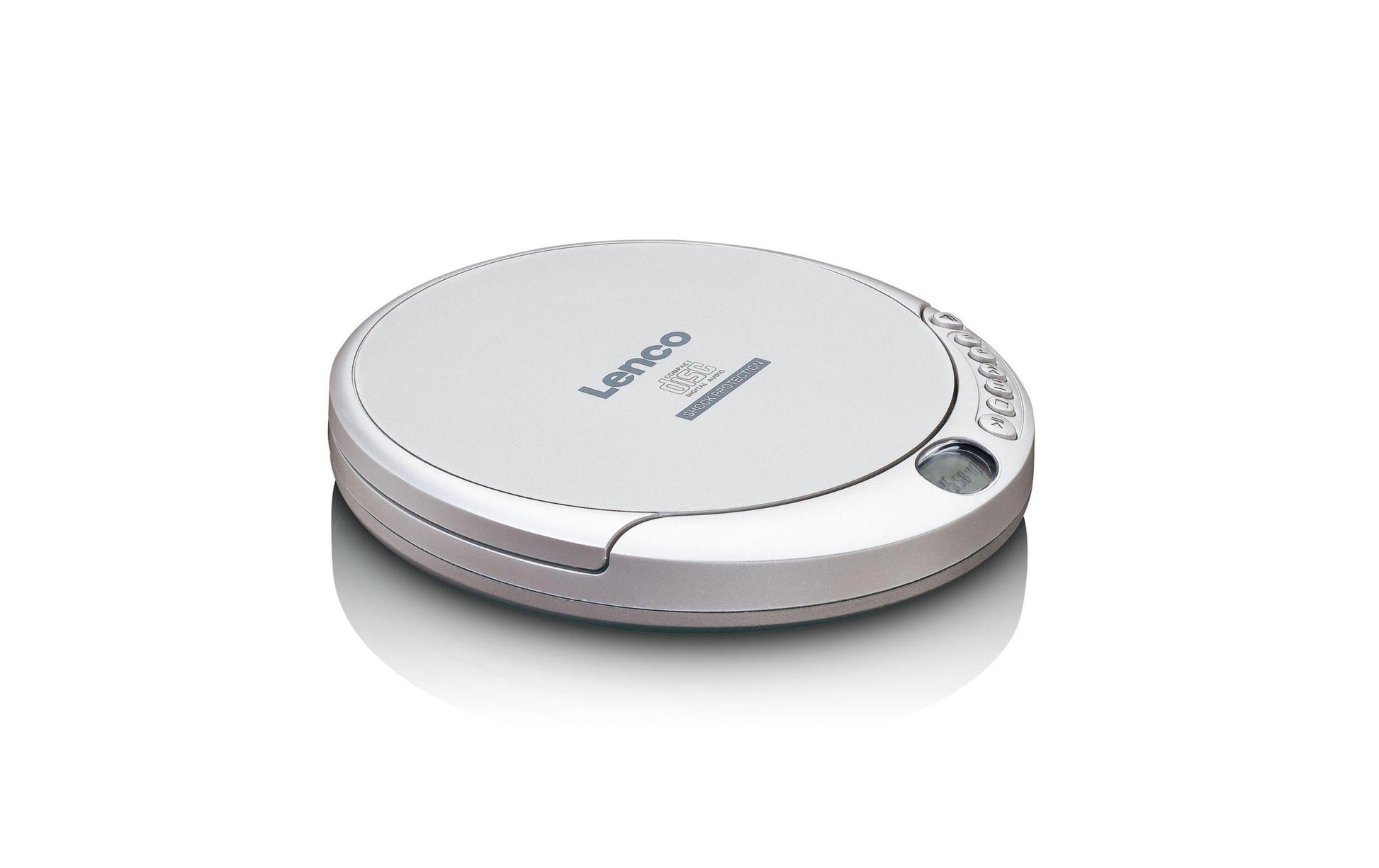 Lenco CD-201 – CD-Player – Portabel – MP3-Wiedergabe, Akkubetrieb – Silber
