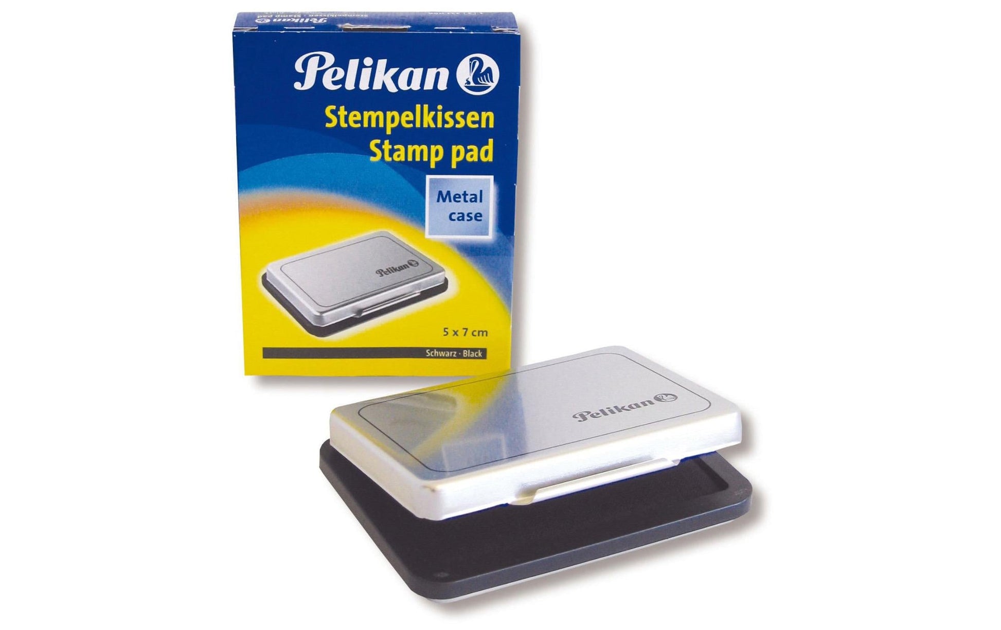 Pelikan Stempelkissen – Metall, 70 × 50 mm, getränkt, Schwarz
