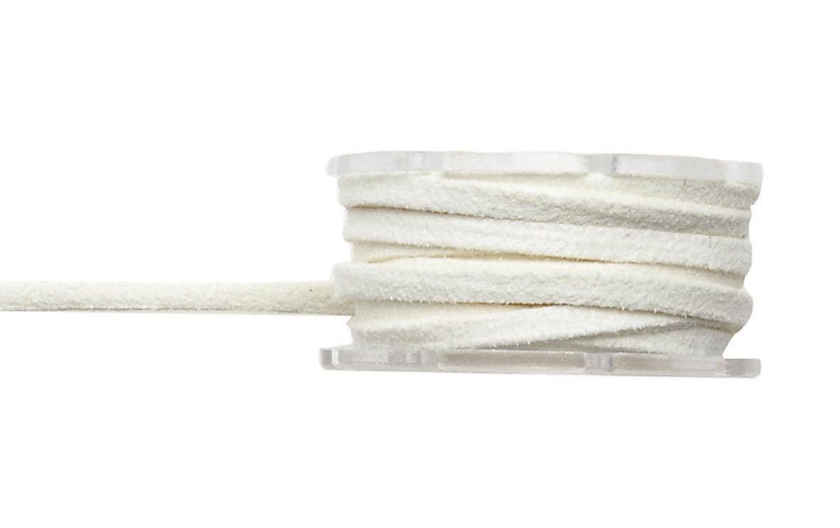 GLOREX Lederband, Velour, Beige, 3 mm × 2 m, flach