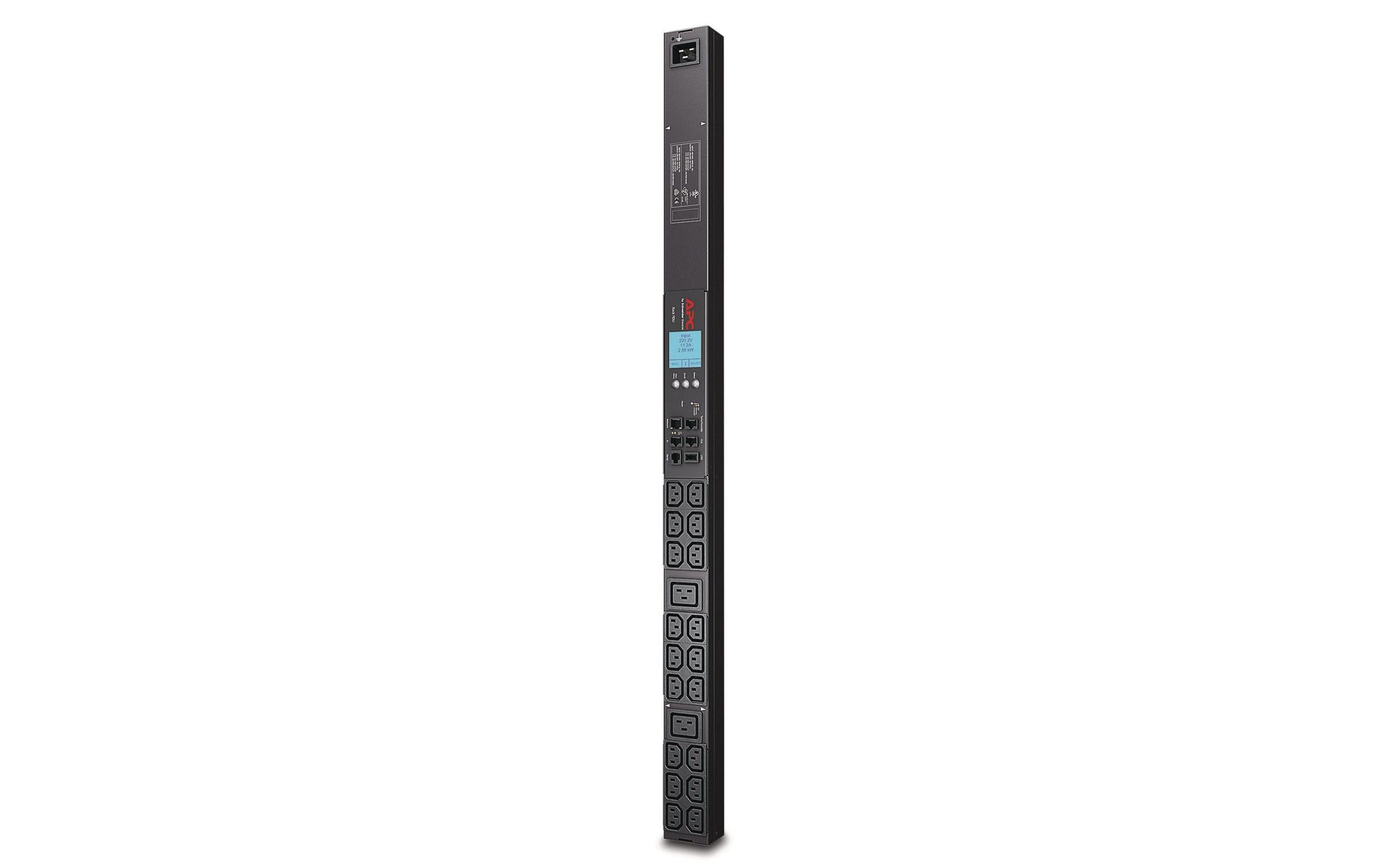 APC Rack-PDU – Überwacht, 1-ph, Senkrecht 0U, 16 A 230 V, 18×C13 + 2×C19, IEC 60309, 3 m