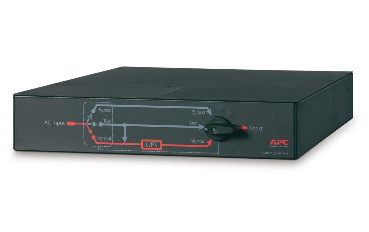 APC Service-Bypass-Panel – 230 V, 32 A, einphasig – C20 IN, 8× C13 + 2× C19 OUT – Schwarz