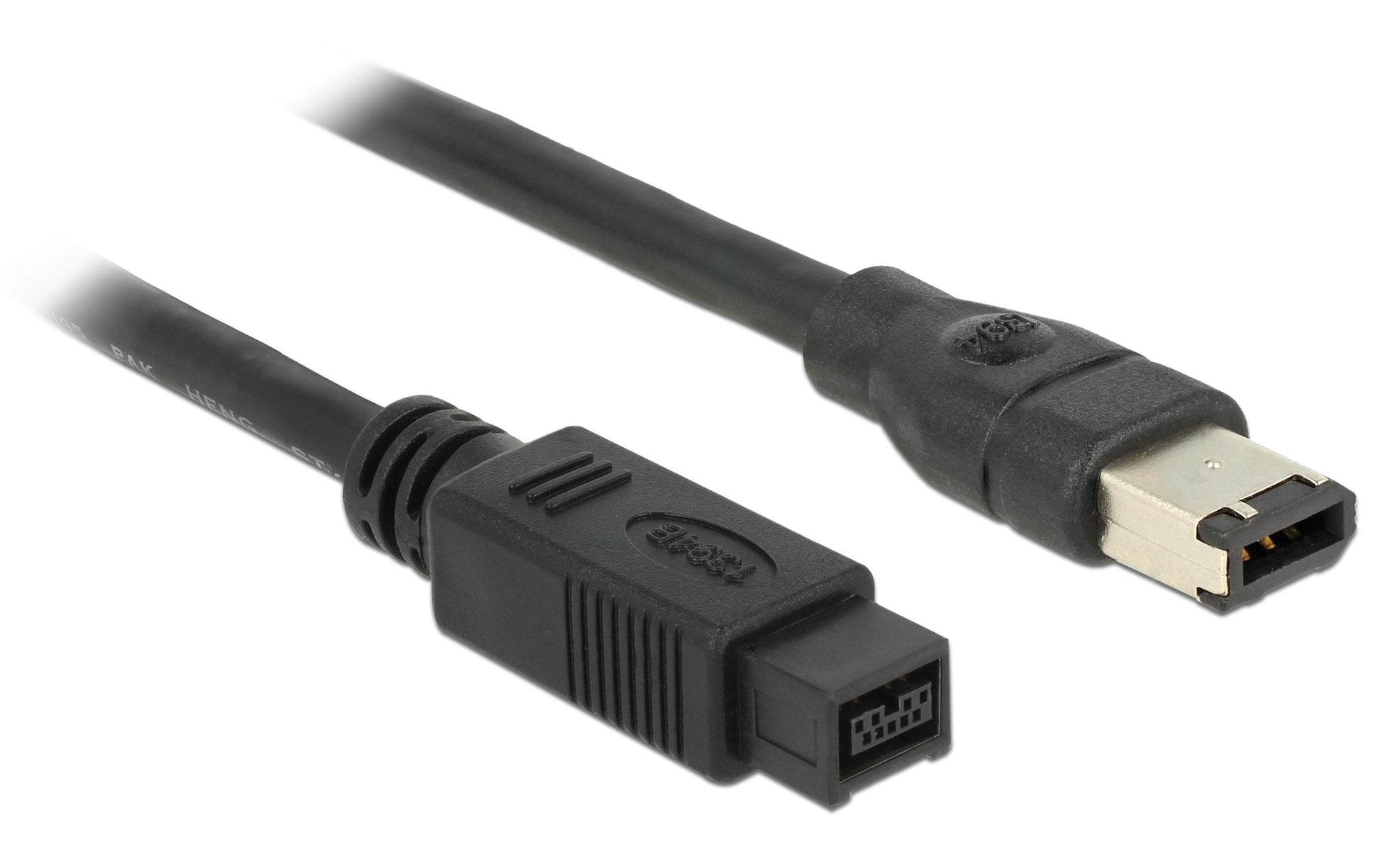 DeLOCK FireWire Kabel 9-pol auf 6-pol IEEE 1394b – 400 Mbit/s – 1 m – Grau