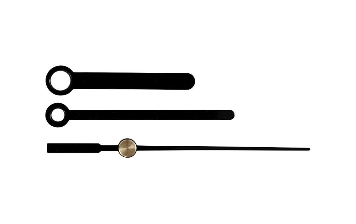 Creativ Company Uhrzeiger, Schwarz, Längen 4 cm, 5,5 cm, 7,5 cm, Set à 3