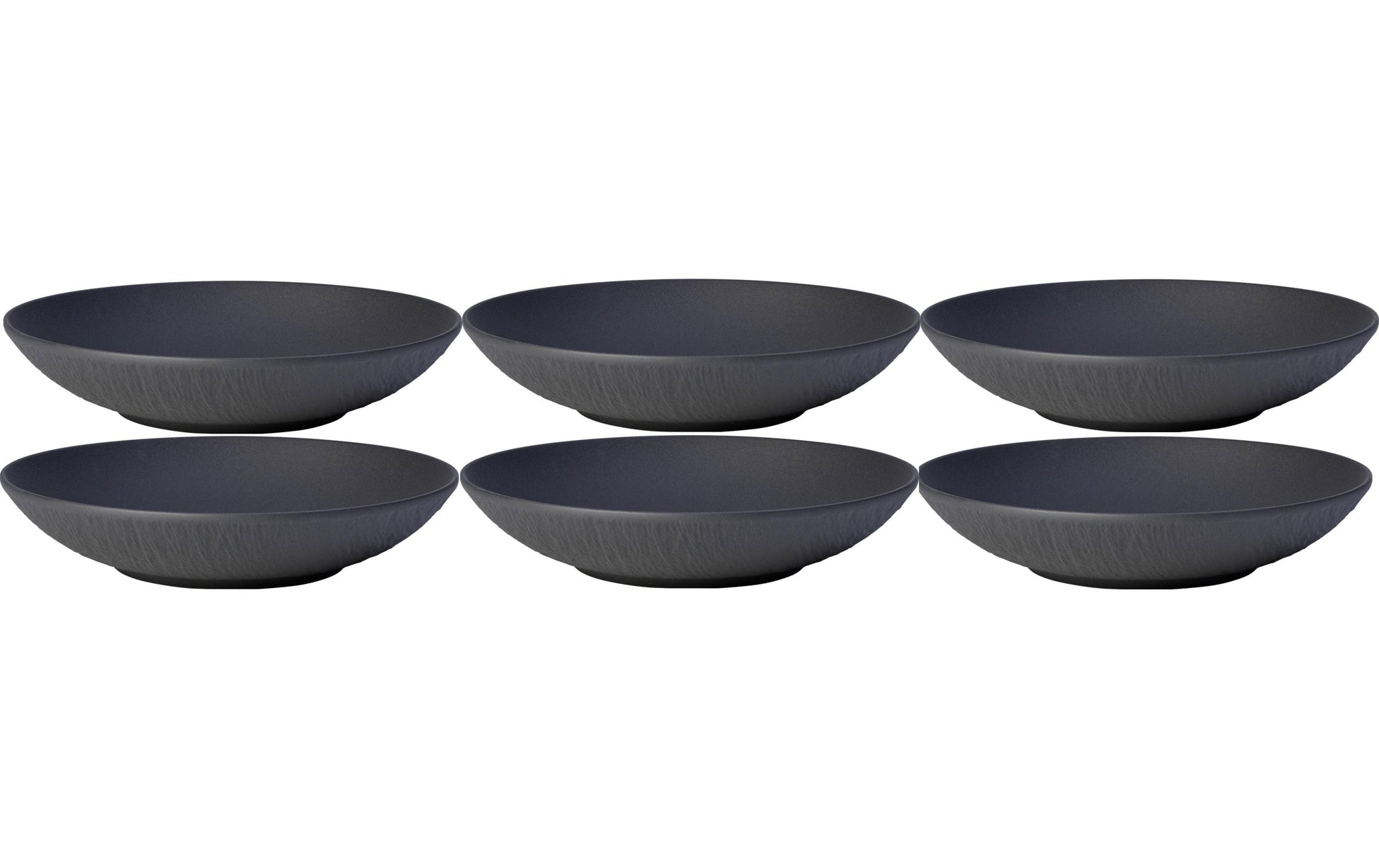 Villeroy & Boch Suppenteller – Ø 23,5 cm, Porzellan, Schwarz, spülmaschinengeeignet, 6 Stück