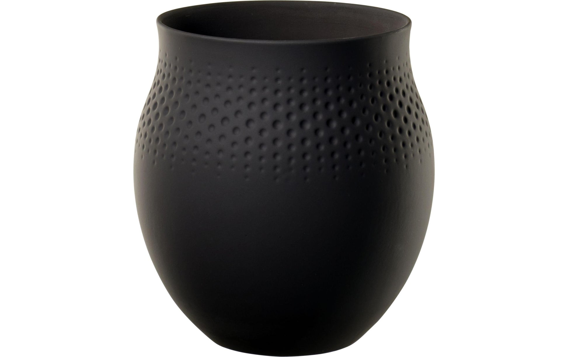 Villeroy & Boch Vase – Ø 16,5 × 17,5 cm – Porzellan, schwarz