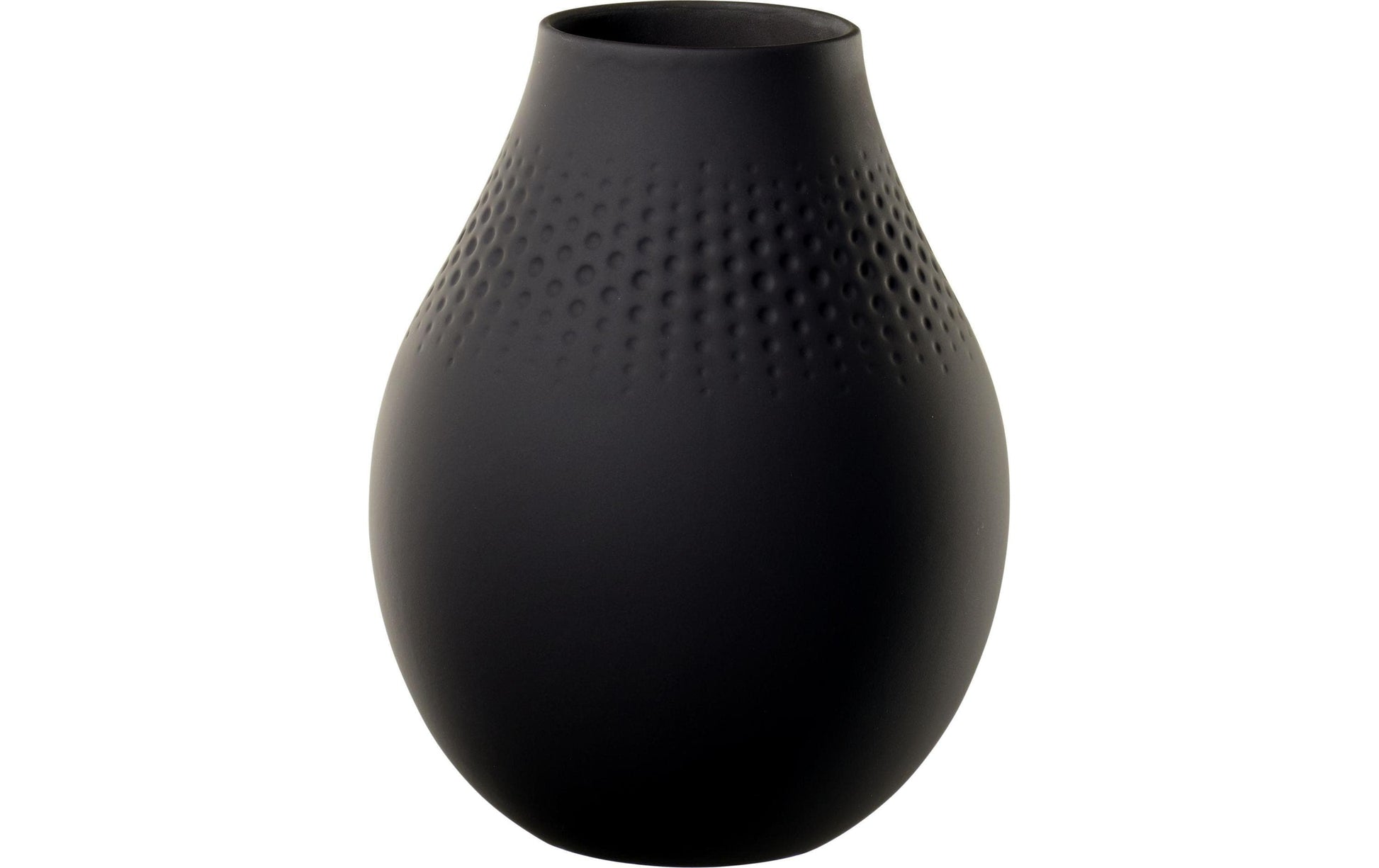 Villeroy & Boch Vase – Ø 16 × 20 cm – Porzellan, schwarz