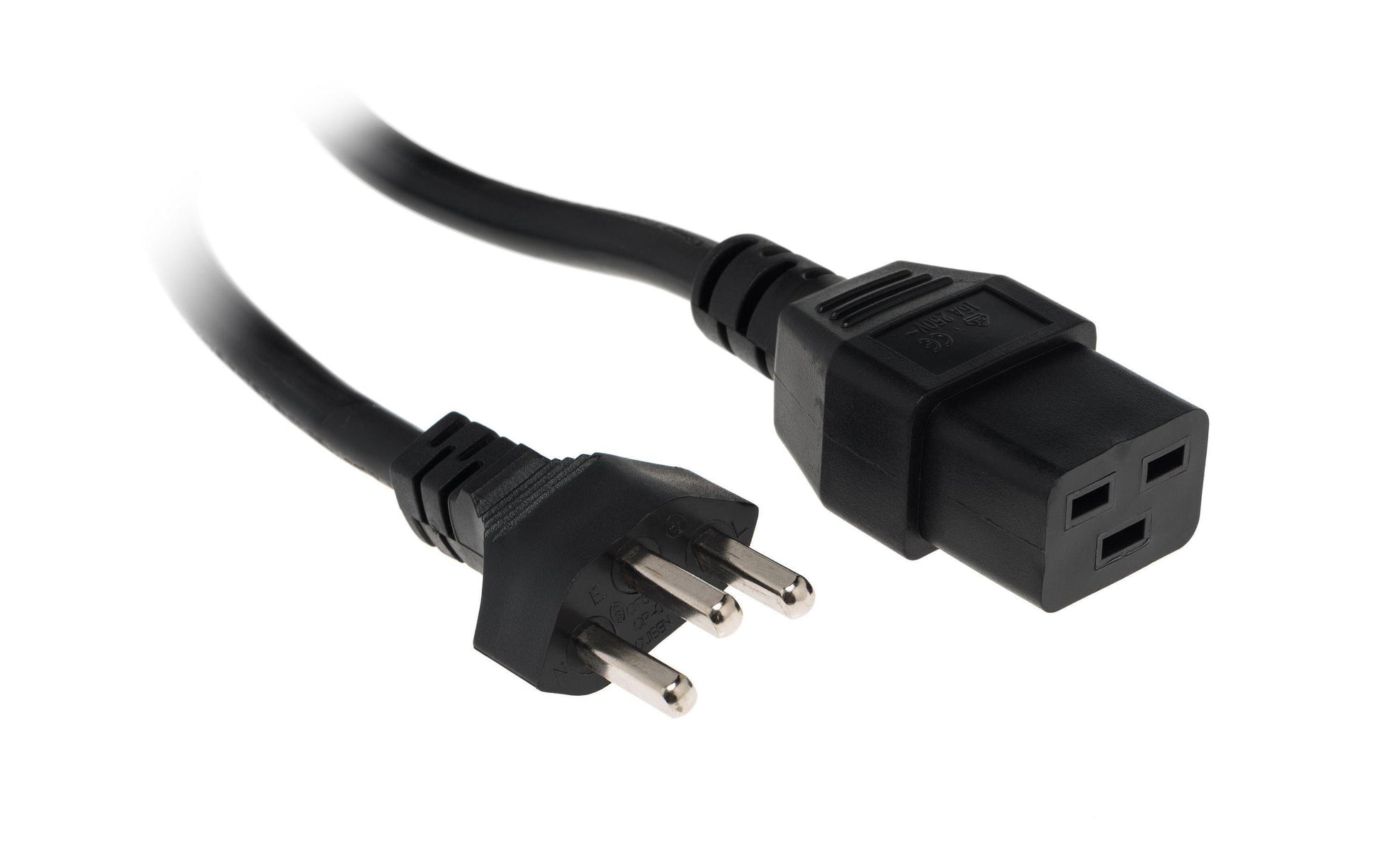 Diggelmann Netzkabel, T23 auf C19, 16 A, 2 m, Schwarz, H05VV-F 3G1.5mm2