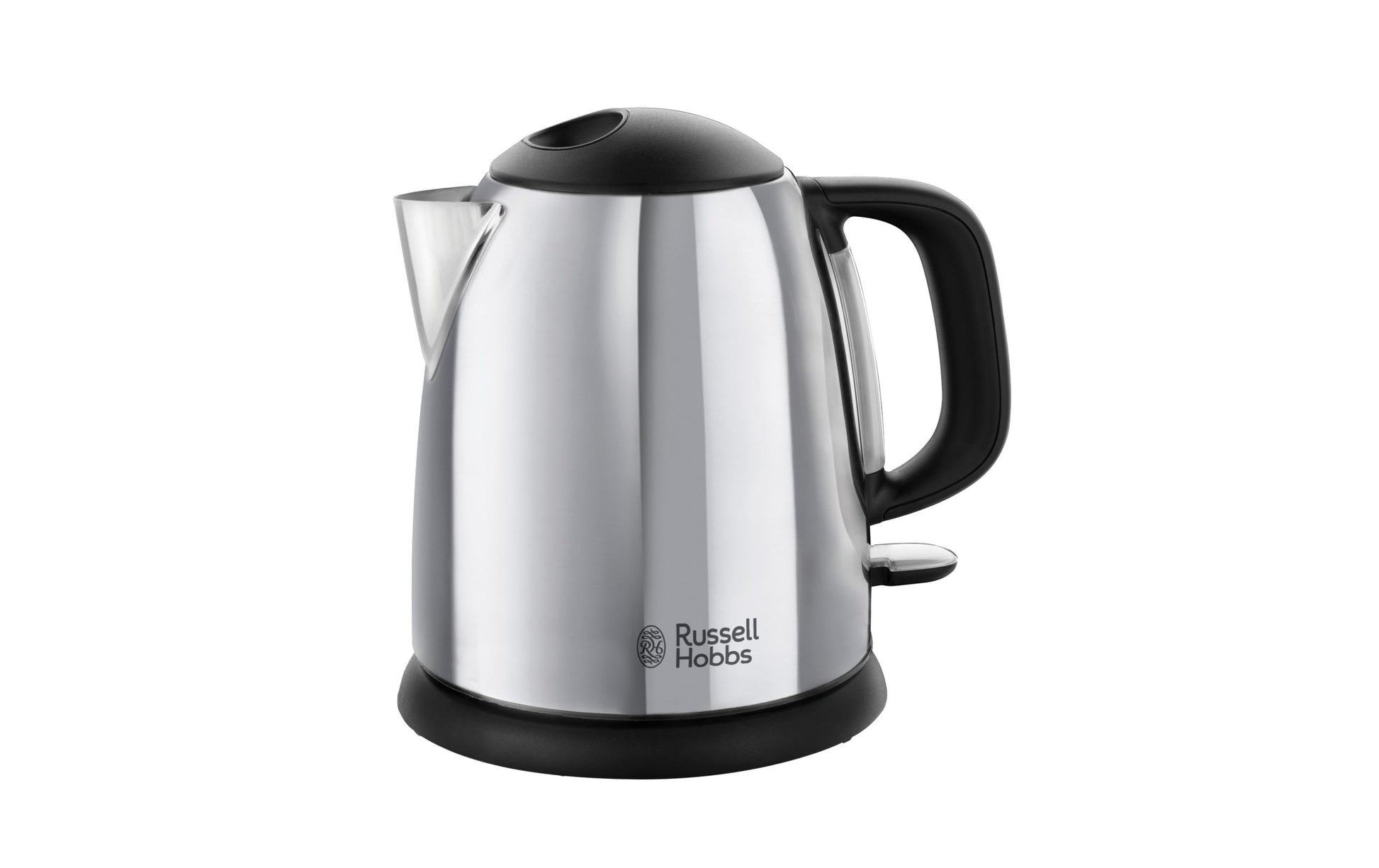 Russell Hobbs Victory Wasserkocher – 1 l, Warmhaltefunktion, Edelstahl, Schwarz, 24990-70