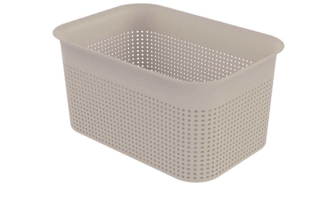 Rotho Brisen Aufbewahrungsbox 4,5 l – Recycling-Kunststoff – Grau – mit Griff – 180 × 130 × 262 mm