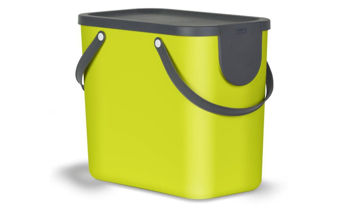 Rotho Recyclingbox Albula – 25 l – Recycling-Kunststoff, rechteckig – Limette