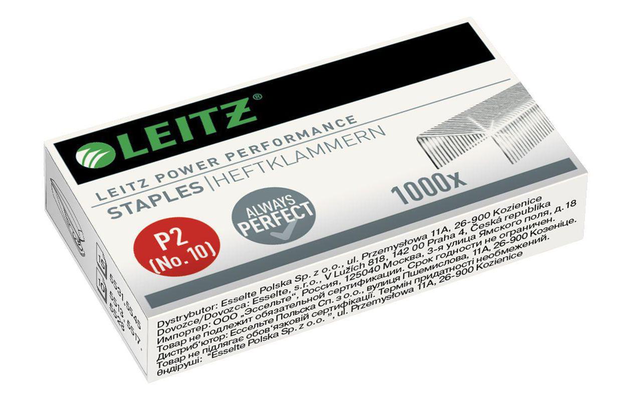 Leitz Heftklammern Nr. 10 – 4,5 mm – verzinkt, silber – 1000 Stk.