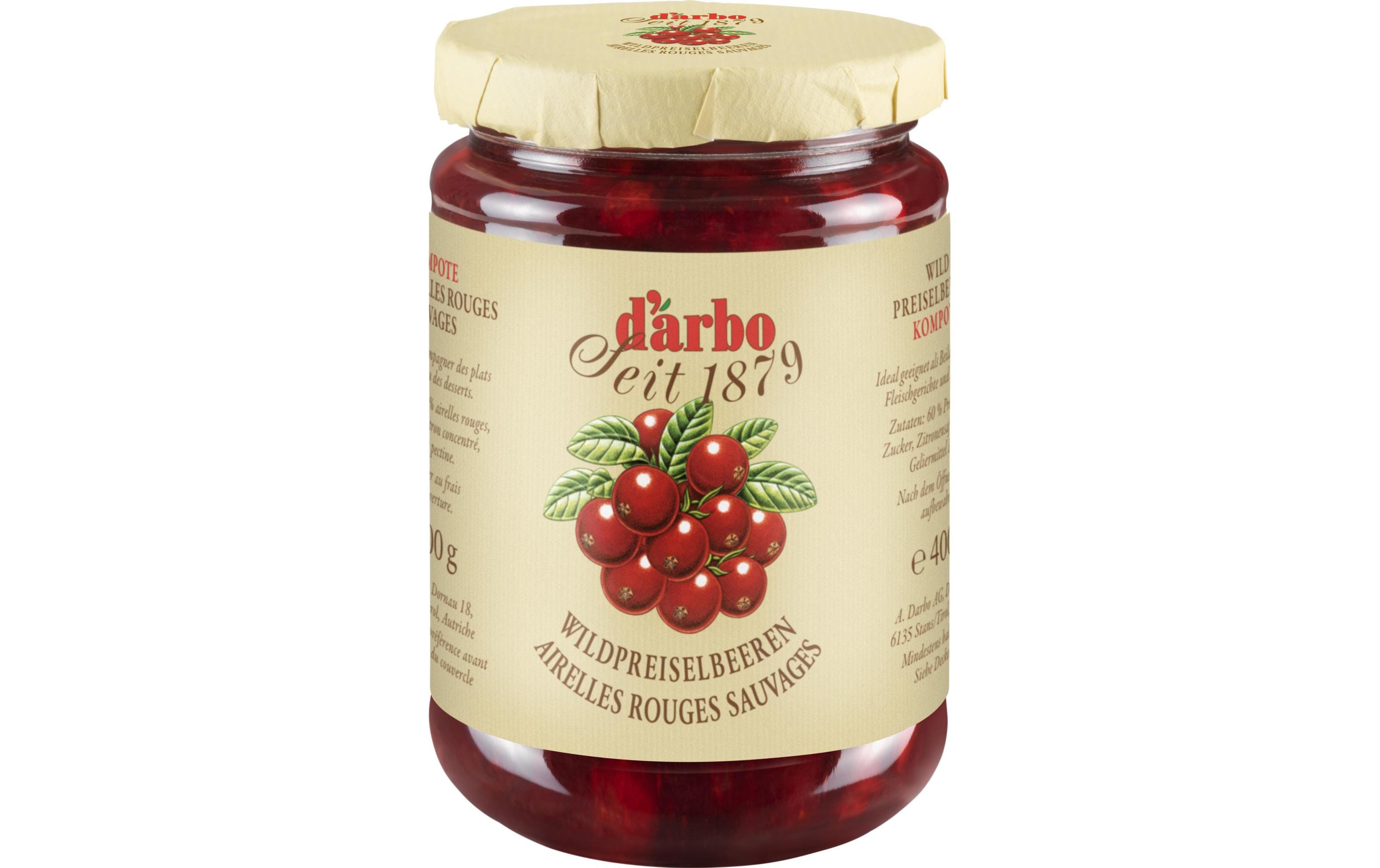 D'arbo Wildpreiselbeer-Kompott – 400 g