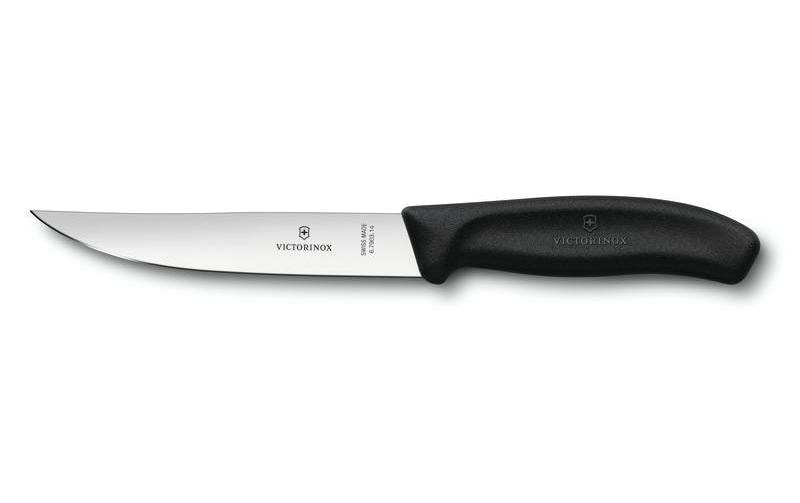 Victorinox Steakmesser – 14 cm, glatter Schliff, Edelstahl, Kunststoffgriff, schwarz