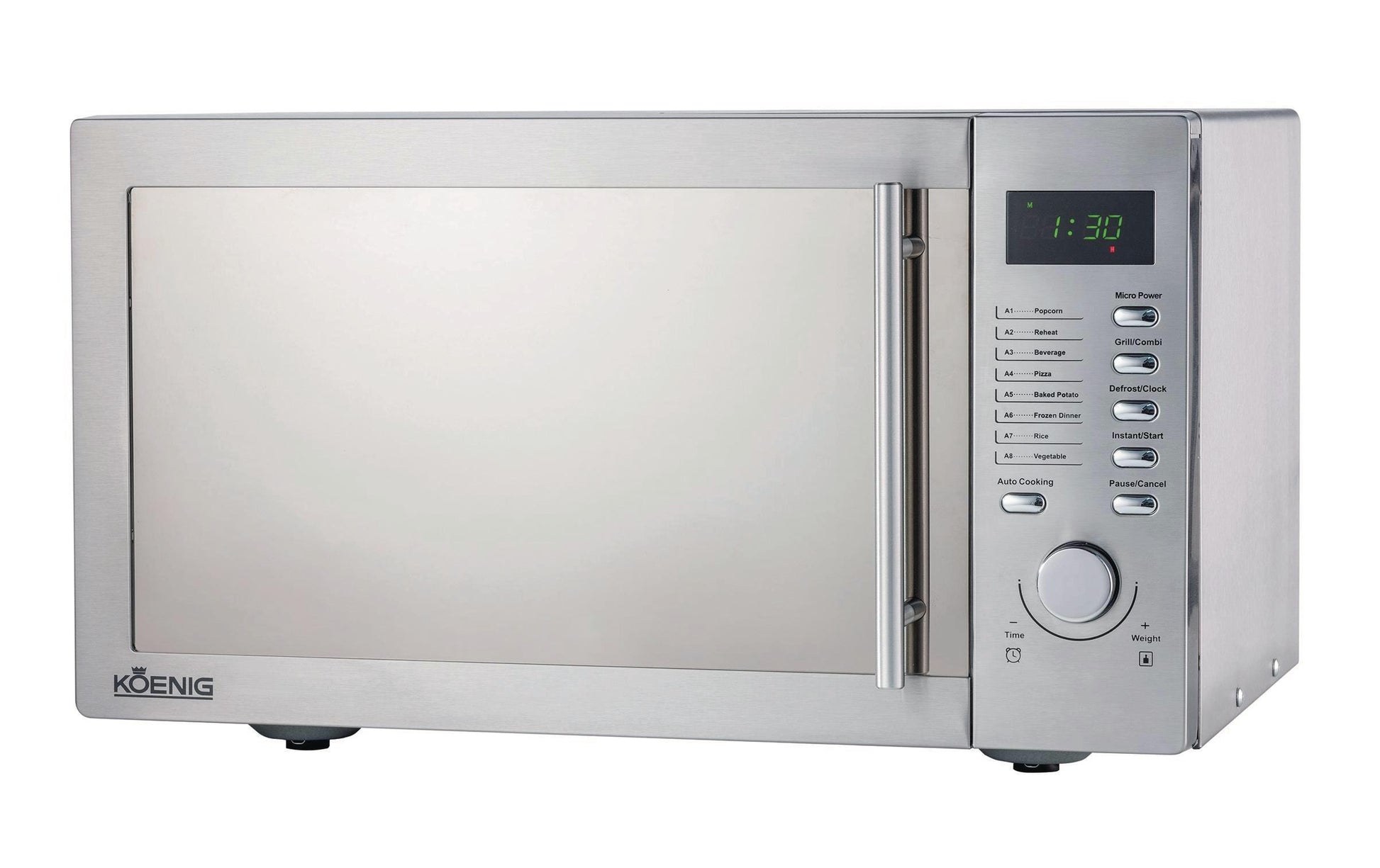 Koenig Kombi-Mikrowelle B01104 – 23 l, Grill, 800 W – Edelstahl