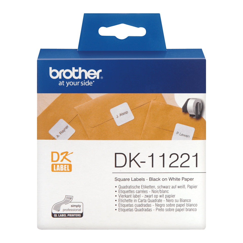 Brother Etiketten, 23 mm × 23 mm, weiss, Papier, selbstklebend, 1000 Etiketten