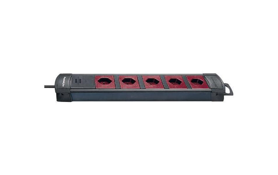Brennenstuhl Premium-Line-Technik – Steckdosenleiste, quer, 5× T13, ohne Schalter, 3 m, Stecker T12