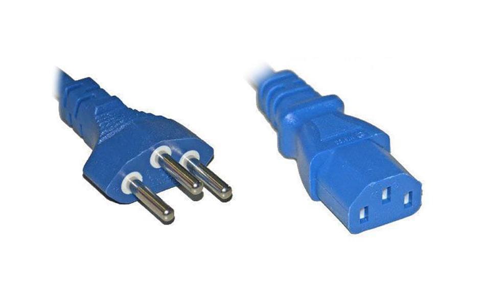 Diggelmann Netzkabel – T12–IEC C13, 2 m, 250 V/10 A, Blau