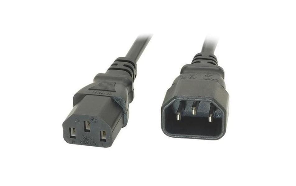 Diggelmann Netzkabel – IEC C14 zu IEC C13, 1 m, 250 V/10 A, Schwarz