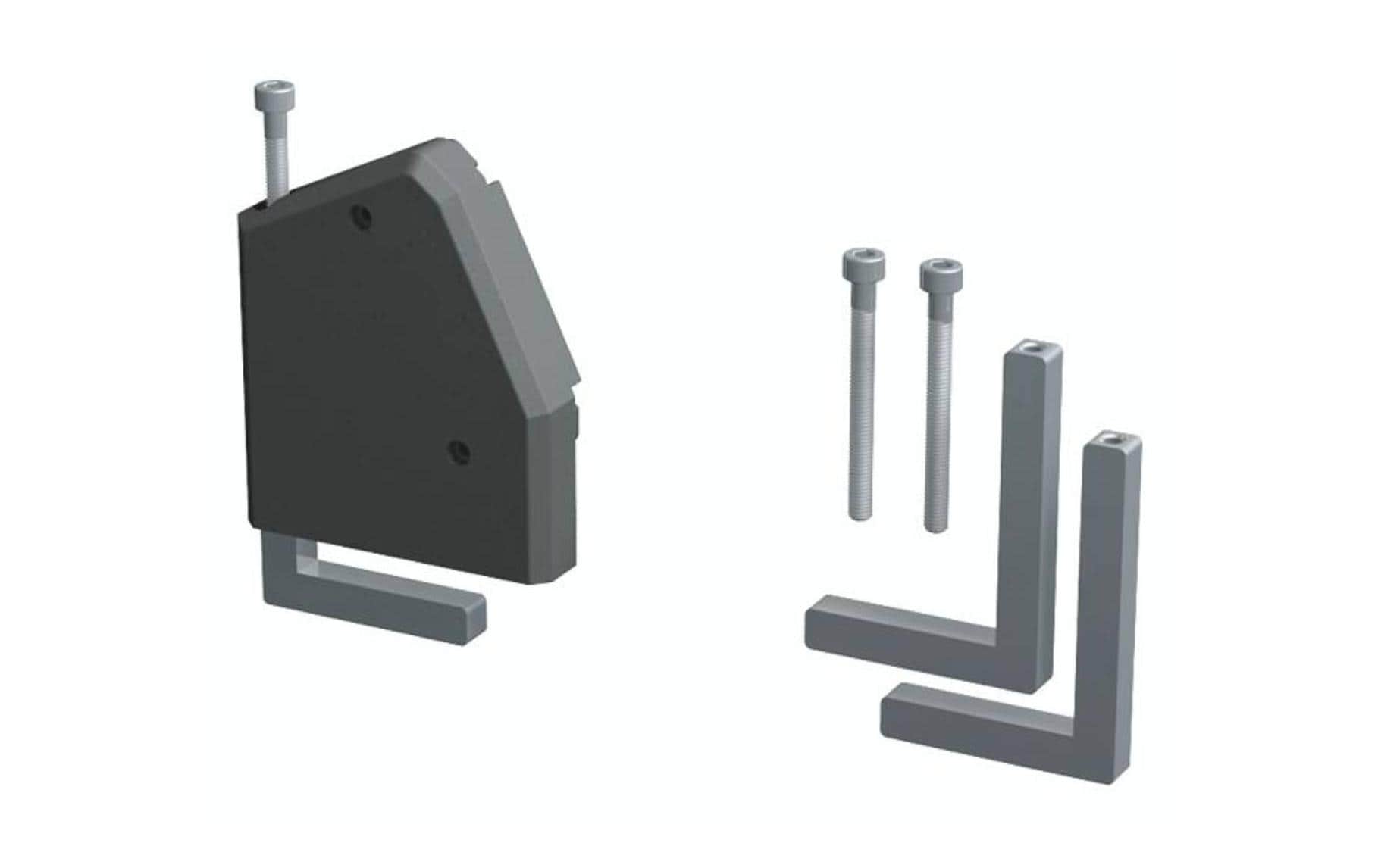 Bachmann Standard Haltewinkelset, Set 2 Stk., für Tischplatte bis 50 mm – für DESK 1 – schwarz