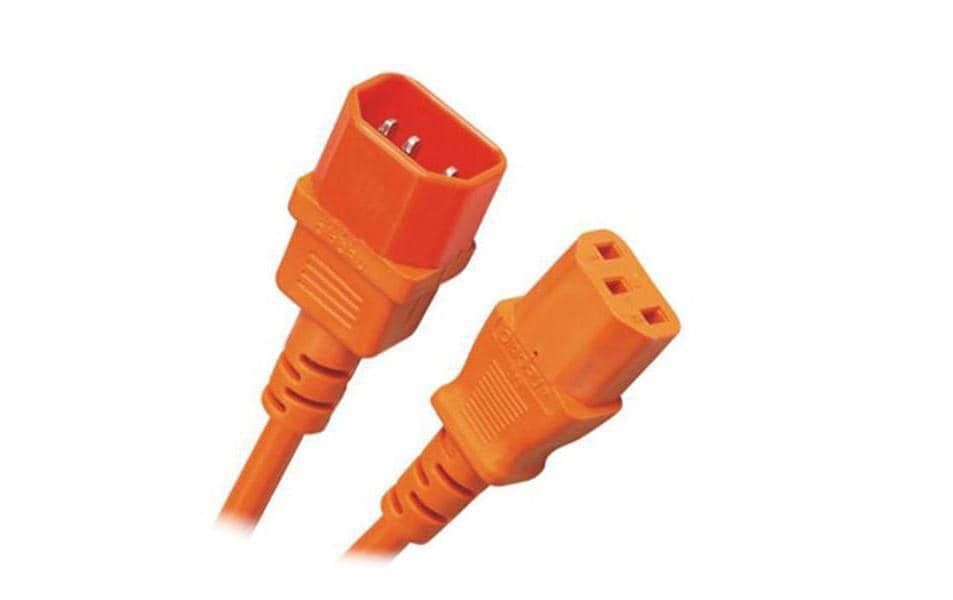 Diggelmann Verlängerungs-Netzkabel 230V 0,5 m – Orange, C14 zu C13