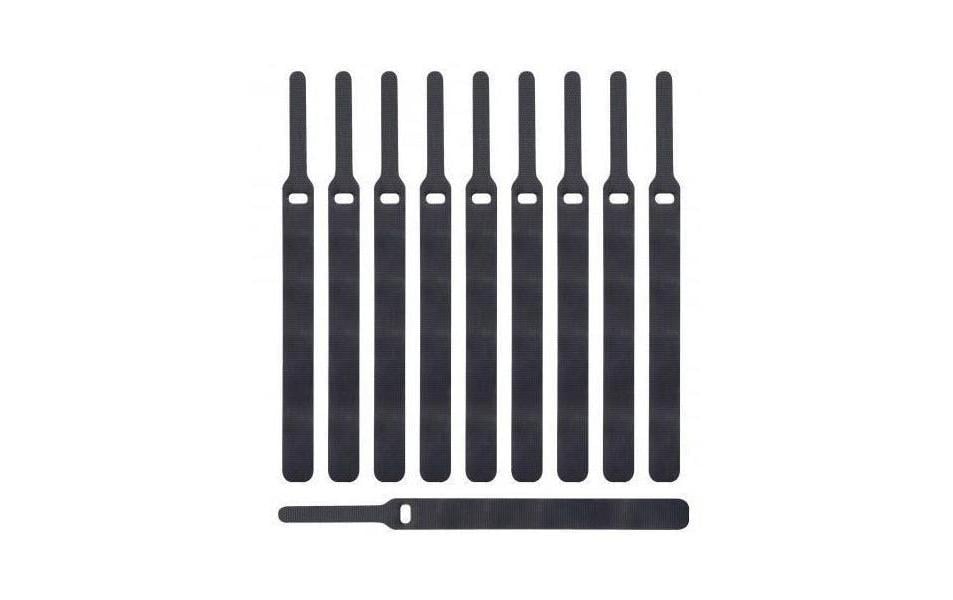 Label-the-cable Klett-Kabelbinder – 16 mm × 0,17 m – Velour, haftend – Schwarz – 10er-Set