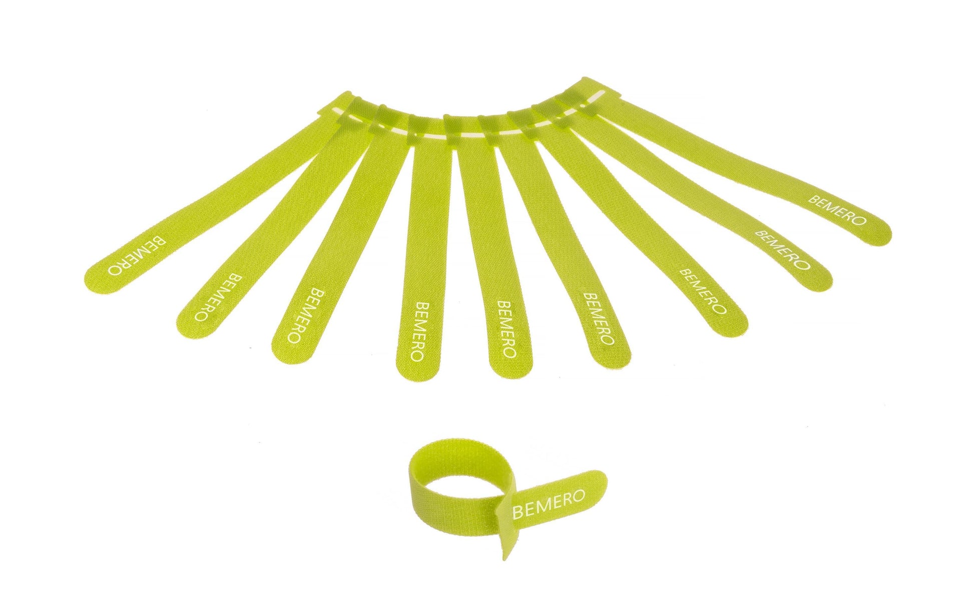 Bemero 16015GN-MP – Klettkabelbinder, 15 mm × 0,16 m, Grün, 10 Stück