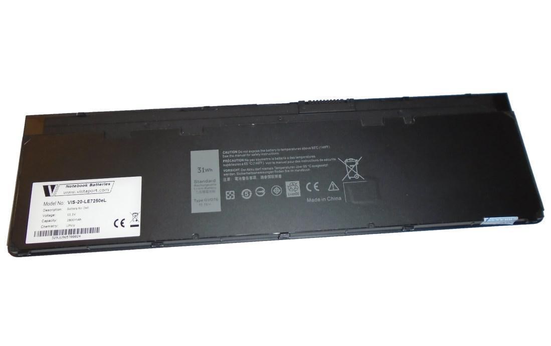 Vistaport Notebook-Akku – für Dell Latitude E7240/E7250 – 31 Wh, 11,1 V (3 Zellen) – Schwarz