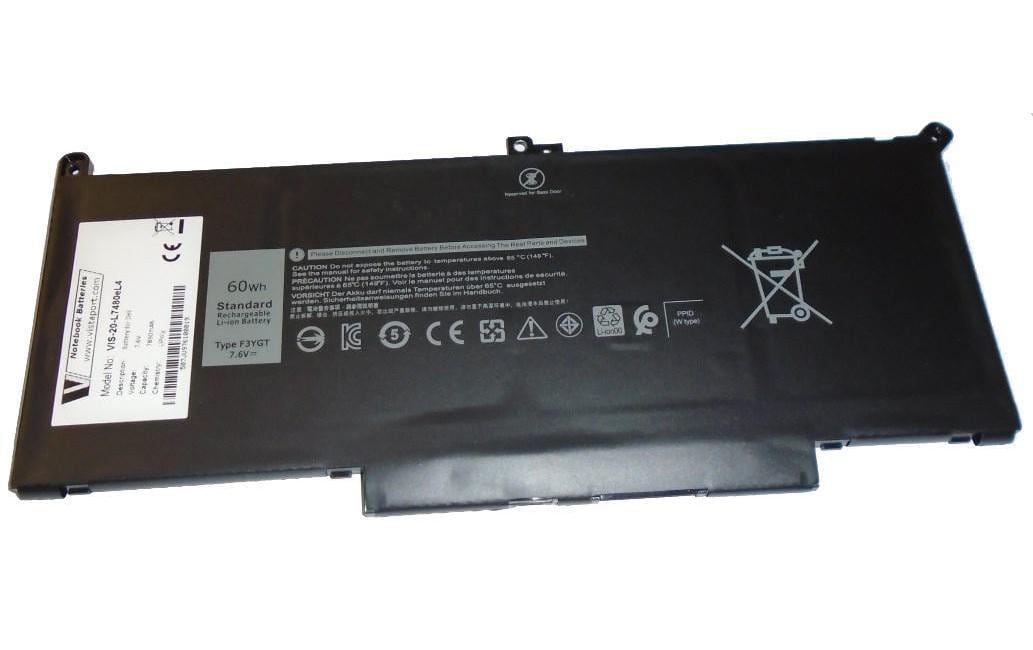 Vistaport Notebook-Akku – für Dell Latitude 7280/7480 – 60 Wh, 7,6 V (4 Zellen) – Schwarz