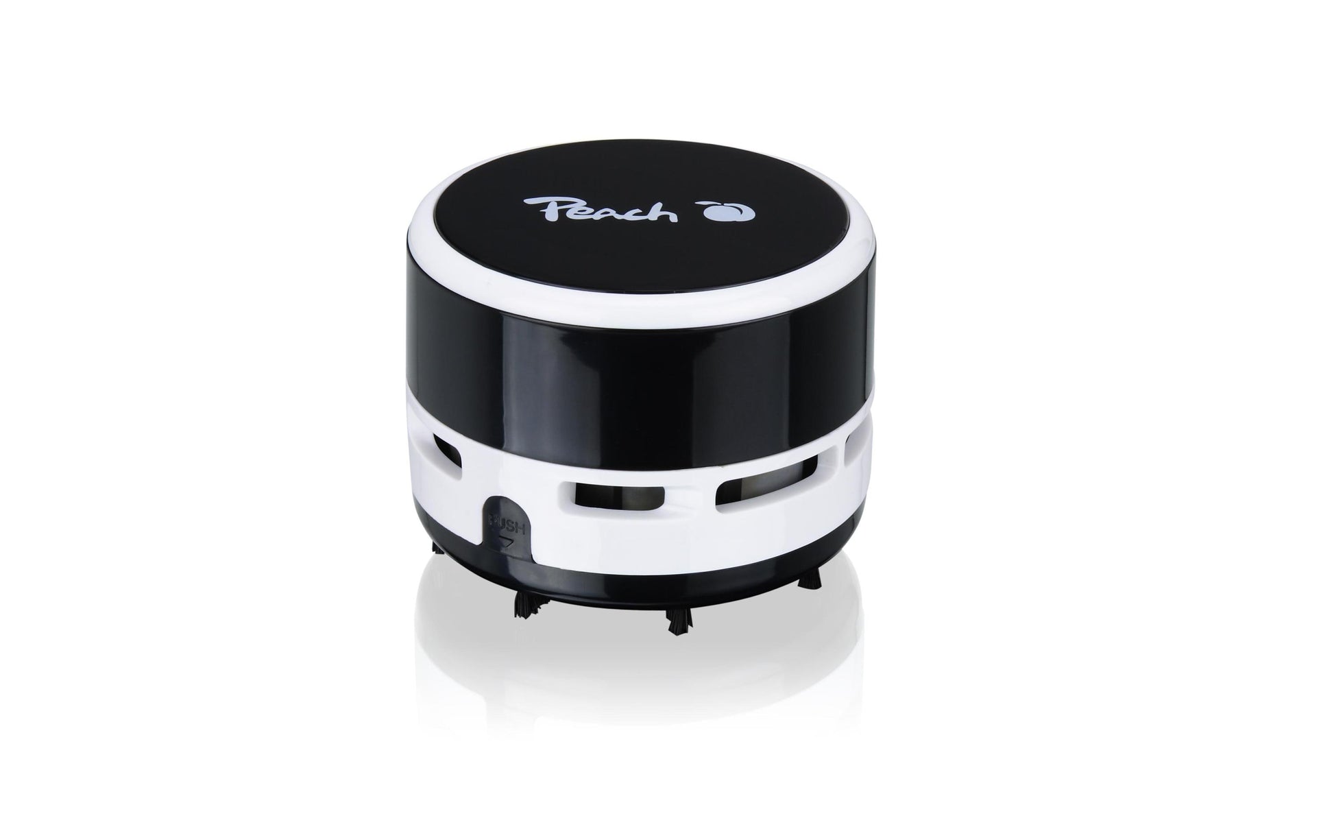 Peach Mini-Tischstaubsauger PA105 – Batterie 2× AA, Ø 80 × 65 mm